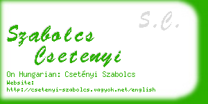 szabolcs csetenyi business card